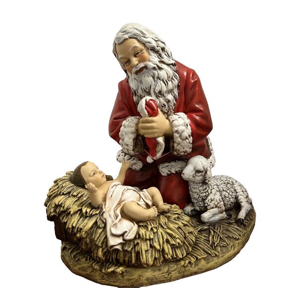 Santa w Baby Jesus Figurine Joseph Studio Nativity Christmas Display - Picture 1 of 9